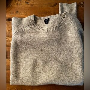 Beige J Crew crewneck lambs wool sweater